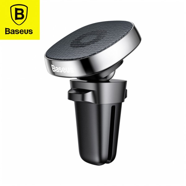 Baseus Privity valódi bőr mágneses autós telefontartó szellőzőrácsra - Ezüst