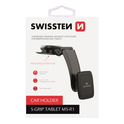 Swissten mágneses autós tablet- és telefontartó műszerfalra, M5-R1