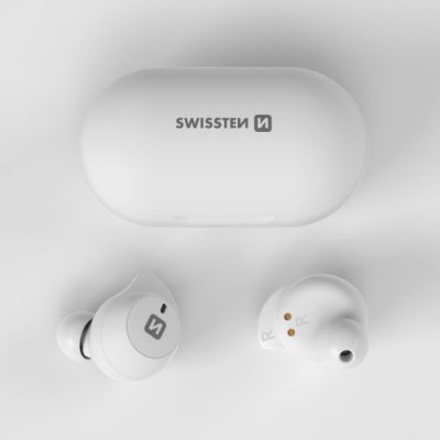 Swissten Stonebuds TWS bluetooth fülhallgató, fehér